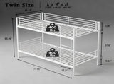 Bunk Bed with Ladder and high Guardrail, Able to Split, Metal Bunk Bed, Storage Space, Noise W5635P479855