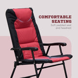 3 Piece Outdoor Patio Furniture Set with Glass Coffee Table & 2 Folding Padded Rocking Chairs, W2225142471