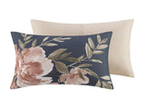 8 Piece Cotton Comforter Set Navy Queen B035128842