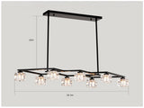 Matte Black Crystal Chandelier for Dining Room, 8-Light Kitchen Chandelier Light Fixture Modern W1592P231609