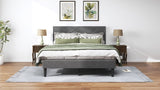 Queen Size Bed Frame with Storage Headboard, Platform Bed No Noise, Mattress Foundation Strong W2896P208861