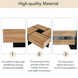 Unique Design Coffee Table with 4 Hidden Storage Compartments, Square Cocktail Table with Extendable 93568646