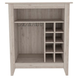 Essential Bar Cabinet, One Open Shelf, Six Built-in Wine Rack, One Drawer -Light Gray B20091858