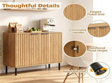 Modern 2Door Buffet Sideboard Cabinet, Elevated Base Console Storage Cabinet with Adjustable Feet & 40324643