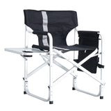 2-piece Padded Folding Outdoor Chair with Side Table and Storage Pockets,Lightweight Oversized W24172217