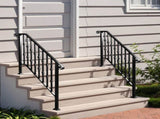 Matte Black Outdoor 3 Level Iron Handrail 85809583