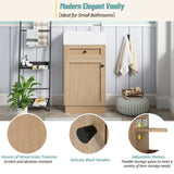 18.5" Bathroom Vanity with Reversible Resin Sink, MDF Cabinet with Adjustable Shelf and Elegant Zinc N729P285512N