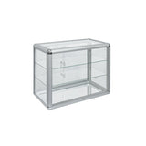 Tempered Glass Counter Top Display Showcase with Sliding Glass Door and Lock,Standard Aluminum W2221P201223