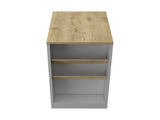 Kitchen Island 41" H, 2 Bottle Organizer and Shelf, White / Macadamia B097133048