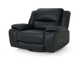 39" Wide Faux Leather Manual Swivel Standard Recliner 62814.00BLK