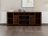 64 inch TV Stand Console for TVs up to 70 inches, No Assembly Required, Whiskey Finish B108P160188