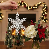 6PCS Set Iron Snowflake Christmas Ornaments Decor 6.3x1.8x6.7" Christmas Tree Hanging Set for Party 82764710
