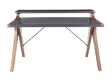Archer Contemporary Desk in Walnut Wood with Grey Wood Top B202P223955