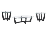 23.5 inch round glass table, black round table center table with glass top, small W487P317840