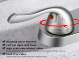 Two-Handle Kitchen Faucet with Pull-Out Side Sprayer, 360 Swivel 304 Stainless steel, 4-hole 8 inch 51174097