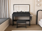 New Large Mirror Vanity Desk for Bed room , Modern Makeup Vanity Set with Power Outlet and Hair 39453746