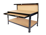 Steel Workbench Tool Storage Work Bench Workshop Tools Table W/Drawer and Peg Board 63" 84800870