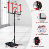 Basketball Hoop 5.73-10FT Height Adjustable Portable Basketball Goal for Indoor Outdoor Basketball W2031P268958
