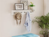 Wall Mount Coat Rack with Shelf - 31.5"x5.5"x8", 6 Hooks & 110LBS Capacity 95484208