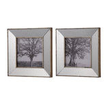 S/2 Vintage Silver Reflective Picture Frames, 15x15" W2078P205306
