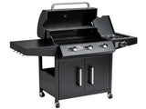 46,000 BTU Gas with Side Burner, 31 Burner Stand-Up Black Iron BBQ, Porcelain Enamel 32776073