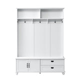 ON-TREND Modern Style Hall Tree with Storage Cabinet and 2 Large Drawers, Widen WF306450AAK