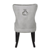 Erica 2 Piece Wood Legs Dinning Chair Finish with Velvet Fabric in Light Gray 808857794864