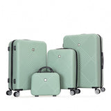 4-piece ABS lightweight suitcase, 14 inch makeup box, aircraft wheels OLIVE GREEN W284P149259