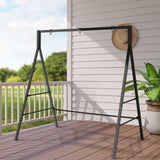 168*106*180cm Flat Top Square Tube 200kg Iron Swing Frame Black 00236712