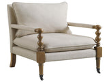 Beige Wooden Accent Chair with Turned Legs B062P145436