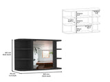 Medicine Cabinet 19" H, Six External Shelves, Three Interior Shelves, Black B097133145