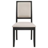 Cream and Black Upholstered Side Chairs B062P145454