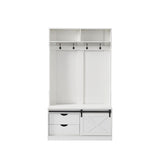 White, Column Coat Rack with Storage Shoe Cabinet 83801402