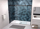 Bypass shower door, sliding door,soft close system, with 5/16" tempered glass and Matted black W2122P225214