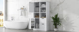 ZNTS Bathroom Storage Cabinet with Doors and Drawers, Multiple Storage Space, Freestanding Style, Open 56753235