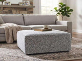 Square Upholstered Ottoman with Black Solid Wood Rubber Feet N769P350123B
