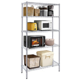 ZNTS Heavy Duty Shelving Unit, Wire Metal Stackable Storage, 5-Tier Shelf, Chrome, 36