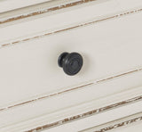 Antique White and Brown-Gray Finish1pc Nightstand of Drawers Black Knobs Traditional Design Bedroom B01160812