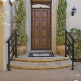 Handrails for Outdoor Steps, Wrought Iron Handrail Fits 1 or 3 Steps, Transitional Handrail with 87420248