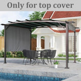 Universal Canopy Cover Replacement for 12x9 Ft Curved Outdoor Pergola Structure-Grey W419P181611