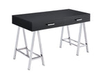 Coleen Black High Gloss & Chrome Finish Writing Desk B2726P315589