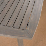 Outdoor Square Acacia Wood Table with Straight Legs, Gray 63258.00GRY