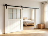 Smooth & Silent Sliding Barn Door Hardware Kit, 8FT Heavy Duty Track for 3.7-4.3FT Wide and 10773164
