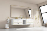 84in. W x48 in. H Metal Framed Bathroom Mirror for Wall, Rectangle Mirror, Bathroom Vanity Mirror W1272101958