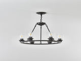 23.62'' Modern 6-Light Black Wagon Wheel Chandelier With Light For Bedroom Bathroom,Living W5008P468517