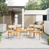 CREATIVE BRAIDED ACACIA WOOD OUTDOOR TABLE AND CHAIRS WITH ARMRESTS, SUITABLE FOR OUTDOOR N770P269704W
