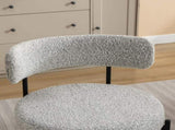 Burbank Modern Round Boucle Dining Chairs, Set of 2, Black White T2574P180243
