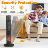33" Tower Space Heater with 3D Flame, 1500W Portable Electric Heater with Thermostat, 60&deg 35471126