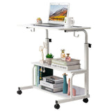 White Wood Grain P2 15MM Particle Board with Melamine Coating Adjustable Computer Desk with 3 USB 35777601