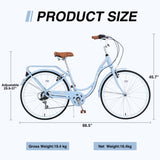 7 Speed, Steel Frame, Multiple Colors 26 Inch Ladies bicycle W101963873